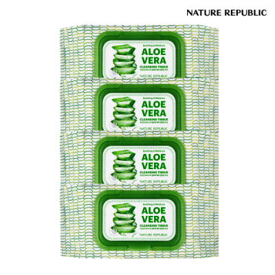(50 KRW/Sheet) 2+2 Aloe Vera Cleansing Tissue Total 320ct /One Sheet Moisture Done