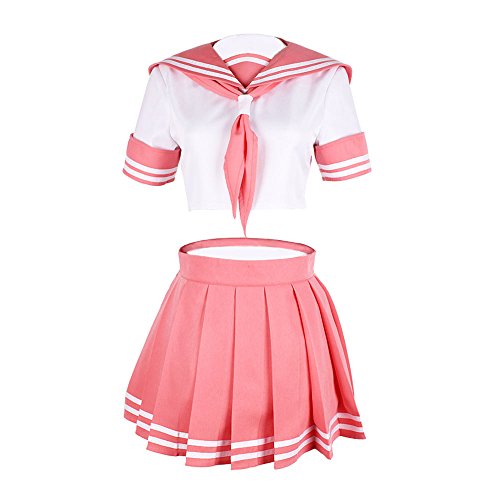 TISEA Womens Japanese Anime Cosplay Costume School Uniform Sailor Dress Outfit
