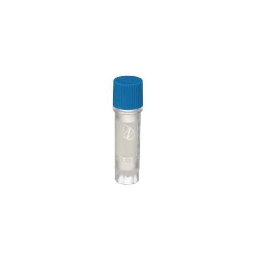 Wheaton W985868 Polypropylene Conical 2mL CryoElite Cryogenic Freestanding Vial, with Writing Patch and External Threaded Blue Cap Case of 500
