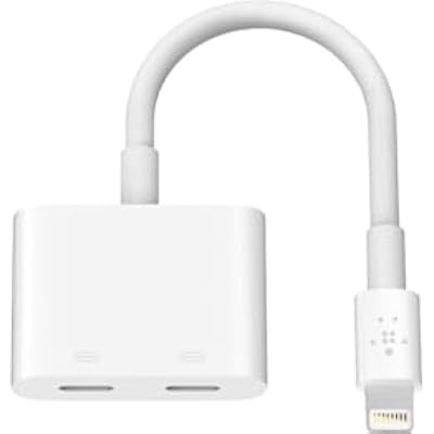 Belkin Lightning Audio  Charge Rockstar, iPhone Lightning Audio Adapter- White