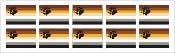 Bear Flag Ten per Sheet Strip Stickers