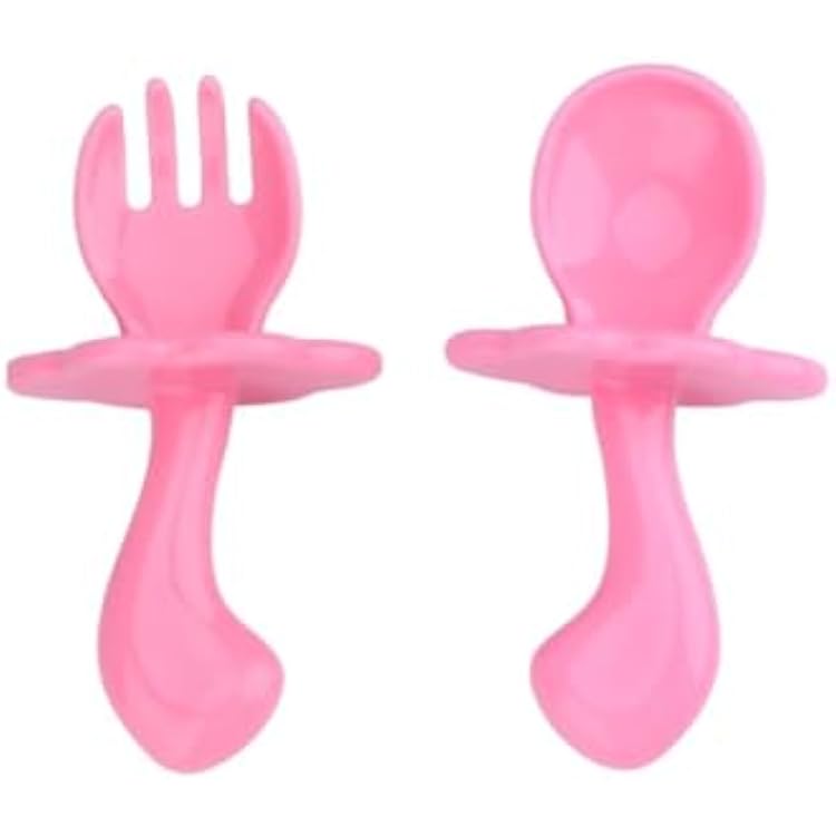 KESYOO 4set Eco-friendly Utensil Set Spoon Fork Set Ergonomic Design Non-slip Grip Easy-clean Tableware for Boys and Girls