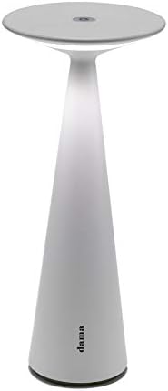 Zafferano DAMA Pro Table Lamp Color: White in Aluminum, IP54 Protection, IndoorOutdoor use, Contact Charging Base Included, 11.4, USA Plug
