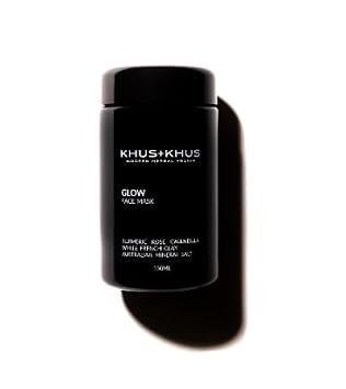 KHUS+KHUS GLOW Face Mask - Clay Mask for Radiant & Glowing Skin, Purifying & Exfoliating Pore with Rose Scent, Skin Detoxifying Treatment