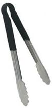 16" Black Plastic Handled Tongs