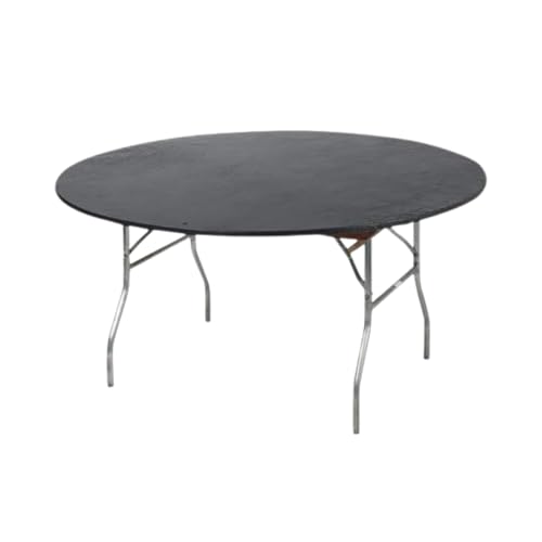 Kwik-Covers 60 Round Fitted Plastic Table Covers, 5 Pack Black