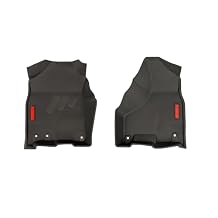 BaseLayer Elite Floor Mats for RAM 1500/2500/3500 Crew Cab (2009-2018) & Ram 1500 Classic (2019-2024) - Made in USA Precision Fit Heavy Duty All-Weather Mats Front (Red Logo)