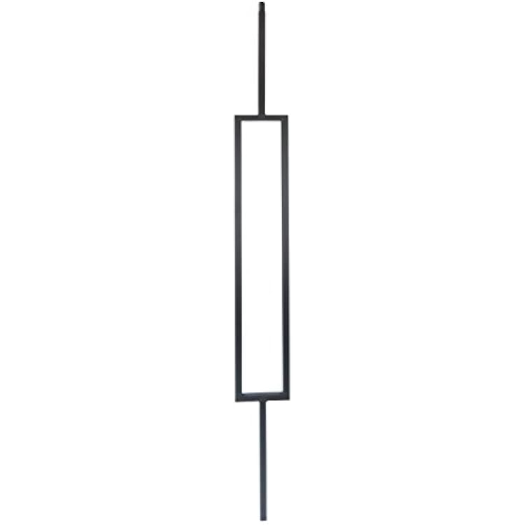 T81 - Iron Balusters - Single Rectangle - Hollow - 44 in X 12 in Square - Box of 10 Satin Black