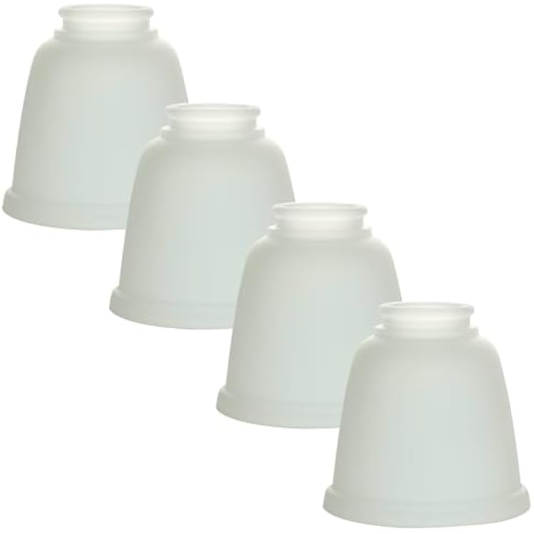LIGHTACCENTS Frosted White Glass Ceiling Fan Light Covers - 4-Pack Replacement Globes & Shades for Fixture