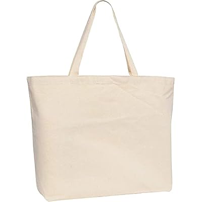 TBF Large Sturdy Canvas Tote Bags, Great for DIY, Advertising, Promotion, Gift, Giveaways 20x15x5