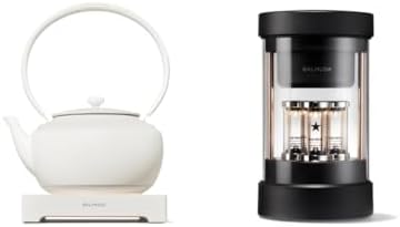 BALMUDA Combo Pack: MoonKettle White & The Speaker | Electric Kettle with Temp Control & Rechargeable Portable Bluetooth Speaker