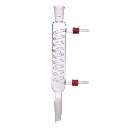 Glass Graham Condenser with 2440 Joint 200mm Jacket Length Borosilicate Glass Lab Condenser with 10mm Removable Hose Connections