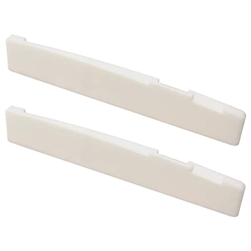 Miwayer 6-12 String YMH MT Acoustic Guitar Unbleached Bone Saddle, Guitar Bridge Saddles, Cut from Whole Bones, 0x0x0mm 12 String 76mm Acoustic Saddle 2 Pack