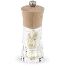 Manual Wet Salt Mill in Wood and Acrylic, Natural, 14 cm - 5,5in.