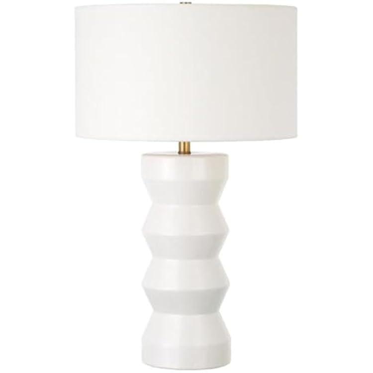 Carlin 28 Tall Ceramic Table Lamp with Fabric Shade in Matte WhiteWhite