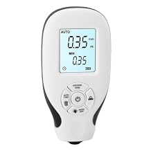 Digital Coating Paint Thickness Gauge, Coating Thickness Tester with Self Calibration and Backlit Digital Display, Mil Coating Depth Gauge Tester for Used Car Buyers (White)