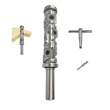 Heavy Duty 1/2" Shank Flush Trim Router Bit with Top & Bottom Double Bearings,10PCS Replaceable Carbide Inserts,85mm Cutting Length,24MM Cutting Diameter for Woodworking Trimming