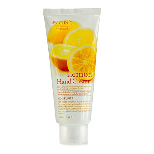 3W Clinic Hand Cream, Lemon, 3.38 Ounce