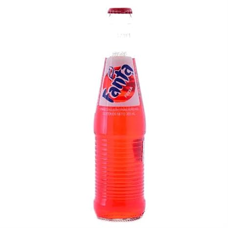 Mexican Fanta Strawberry with Pure Sugar - 12 oz (12 Glass Bottles)