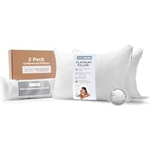 AllerEase Platinum 2-in-1 Adjustable Pillow, CleanBoost Allergen Barrier, Extra Fill, Standard/Queen - 2 Pack
