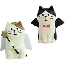 RAQWI 2Pcs Cute Mini Cat Figurine for Office, Home Decoration for Cat Lovers