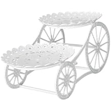 2 Tier Serving Tray 2 Layer Fruit Plate Holder Multipurpose Candy Cake Display Stand Wedding Cake Stand for Party Living Room, hollow round