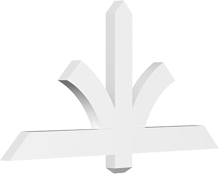 48"W x 24"H x 2"D x 4"F, 12/12 Pitch, Redmond Signature Urethane Gable Bracket, Primed Tan
