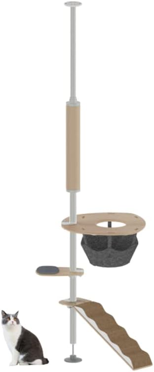 Omlet Freestyle Indoor Cat Tree | Tall Climbing Tower | Floor to Ceiling | Space efficient cat Tree fits Any Ceiling Height Made to Last |The Scratcher Kit