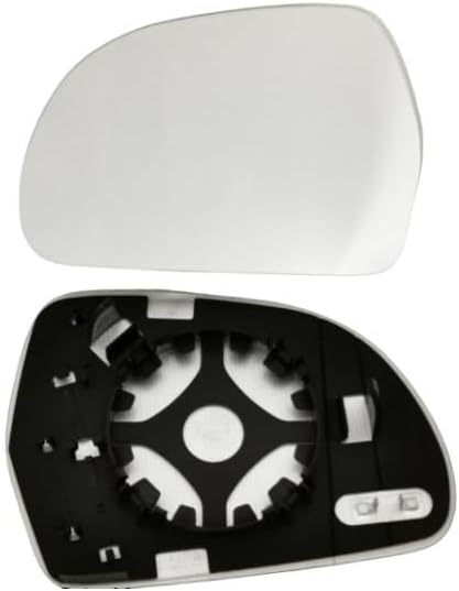 Heated Wing Mirror Glass Left Passenger Side for Audi A3 2008–2010 Replacement Clip-On with Backing Plate