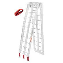 7.5ft Aluminum Truck Ramp 750lbs Capacity, Folding Loading Motorcycle Ramp for Pickup Trucks Bed, Trailer Ramps for Load or Unload Lawn Mowers, ATV, UTV, Small Tractor, Snowmobile with Load Straps