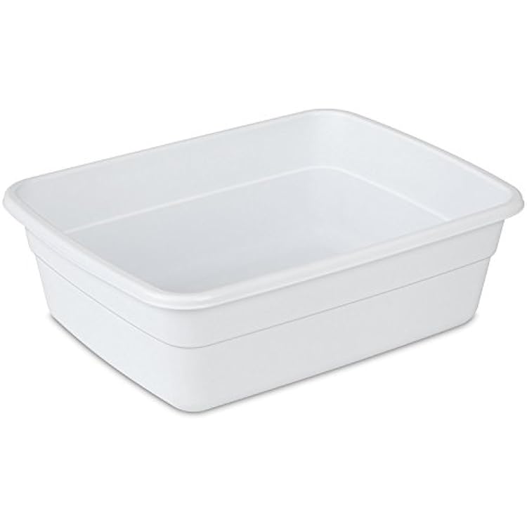 Sterilite 8 Qt Dishpan, Bin Ideal for Soaking and Cleaning Dirty Dishes in the Kitchen Sink, White, 12-Pack