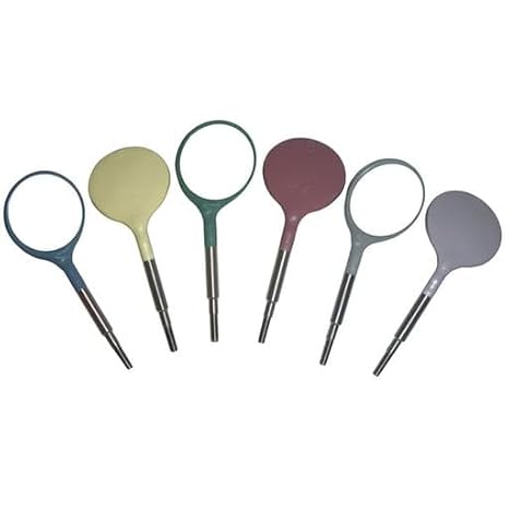 Zirc Dental 50Z371-PSTL Crystal HD Mirrors Plastic Head #4 Cone Socket Classic Assorted 12/Pk