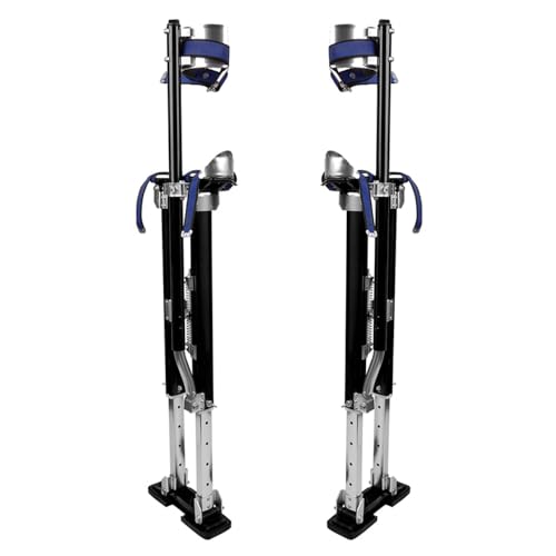 Painting Drywall Stilts,Adjustable Aluminum Tool Stilt for Plastering,24 - 40 Sheetrock Stilts,Professional Drywall Stilts, Black
