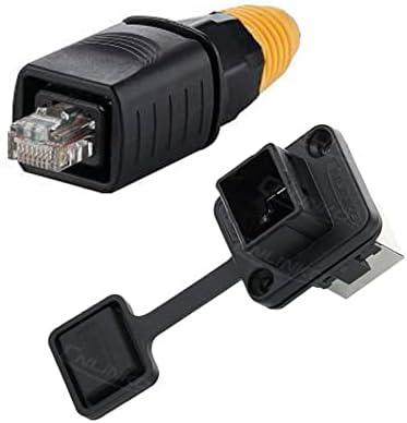 CNLINKO RJ45 Ethernet Industrial Connector, Male Plug & Female Panel Mount Receptacles Socket Jack, Outdoor Waterproof IP67, Fast Data