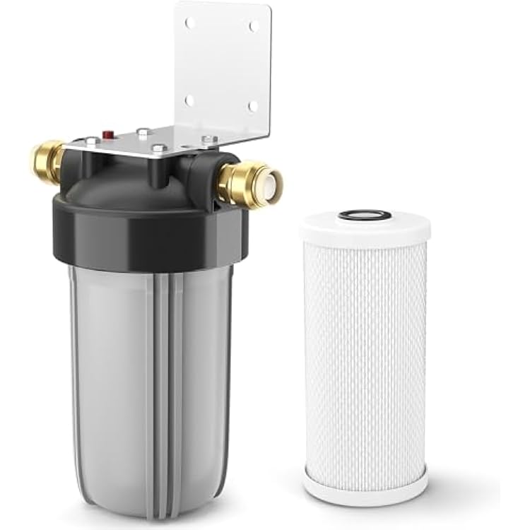 Whole House Salt-Free Scale Prevention Water Filter, 4-Layer Water Softener Alternative, 25,000-Gallons for Home, Nano Carbon Reduces Chlorine, Iron, Manganese, Sediment, Taste & Odor, 1 Ports-Criez