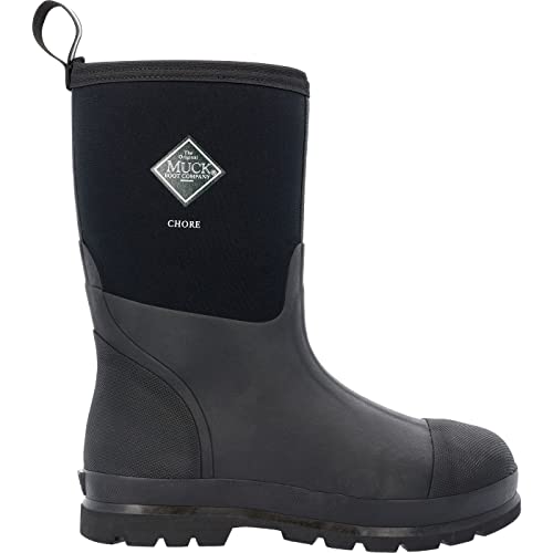 MUCK Mens Chore Classic Mid Work Boot, Black, Size 11M