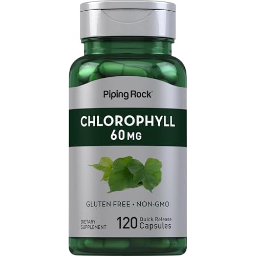 Piping Rock Chlorophyll Capsules | 60 mg | 120 Pills | Supplement for Women and Men | from Mulberry Leaf | Non-GMO, Gluten Free