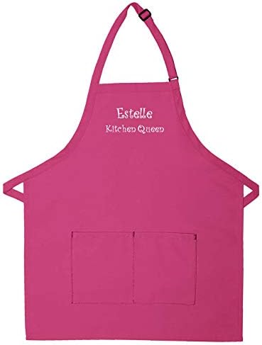 Made in the USA Personalized Embroidered Premium Adult Apron for Men Women Fathers Mothers Day Kitchen BBQ Grilling Gift