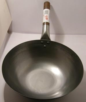 Carbon Steel Wok Flat Base 1308f, 13 Inches/33 Centimeters
