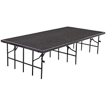 National Public Seating S3616C-10 3 ft. x 8 ft. x 16 in. Stage, Black Carpet