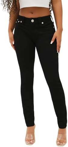True Religion Womens Halle Mid Rise Super Skinny Fit Jeans Denim Single Needle Stitching