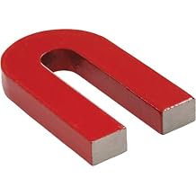 Red Cast Alnico 5 U-Shaped Magnet With Keeper, 1-3/16" Wide, 2" Tall, 1/4" Thick (Pack of 1)