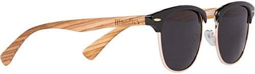 Woodies Wood Sunglasses made from Zebra Wood with Half-Rim Shape and Polarized Lenses