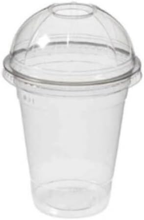 Plastic Milkshake Cup 100 Piece Beverage with Lid 350 Cc(ml) Transparent Soft Drink Cup Lemonade Cup