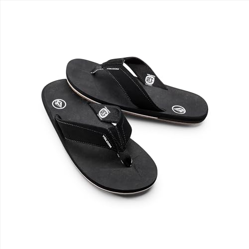 Volcom mens Victor Sandals Water-friendly Flip Flops With Recliner Comfort Foam Footbed