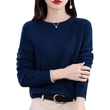 Giltpeak Cashmere Sweaters for Women, 100% Cashmere Long Sleeve Crew Neck Lightweight Soft Knitted Pullover Knitted Jumpers