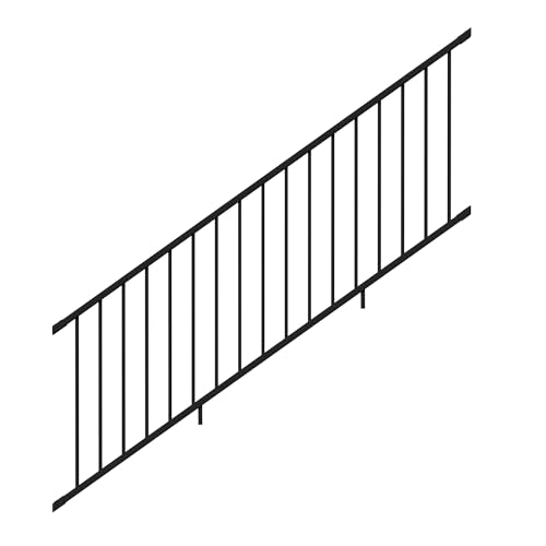 Deckorators 8 ft. x 36 in. Stair Textured Black Aluminum Rapid Rail Kit