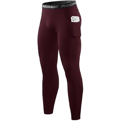 Compression Pants Men Running Tights Athletic Leggings with Pockets,Workout Football Sports Base Layer