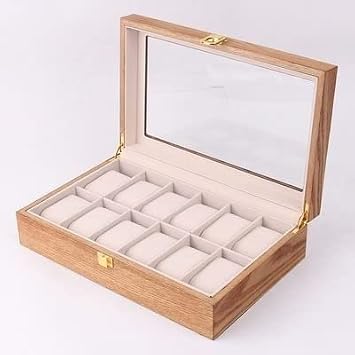 Watch Stand Storage Box Box Fashion Watch Display Box Gift Storage Box Men's Ladies Display Box Best Gift 6 Compartments/12 Compartments (Color : Beige, Size : 12 epitopes)
