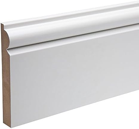 White Primed Torus MDF Skirting Board 120mm x 18mm x 4.4m in Various Pack Sizes (2)